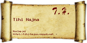 Tihi Hajna névjegykártya